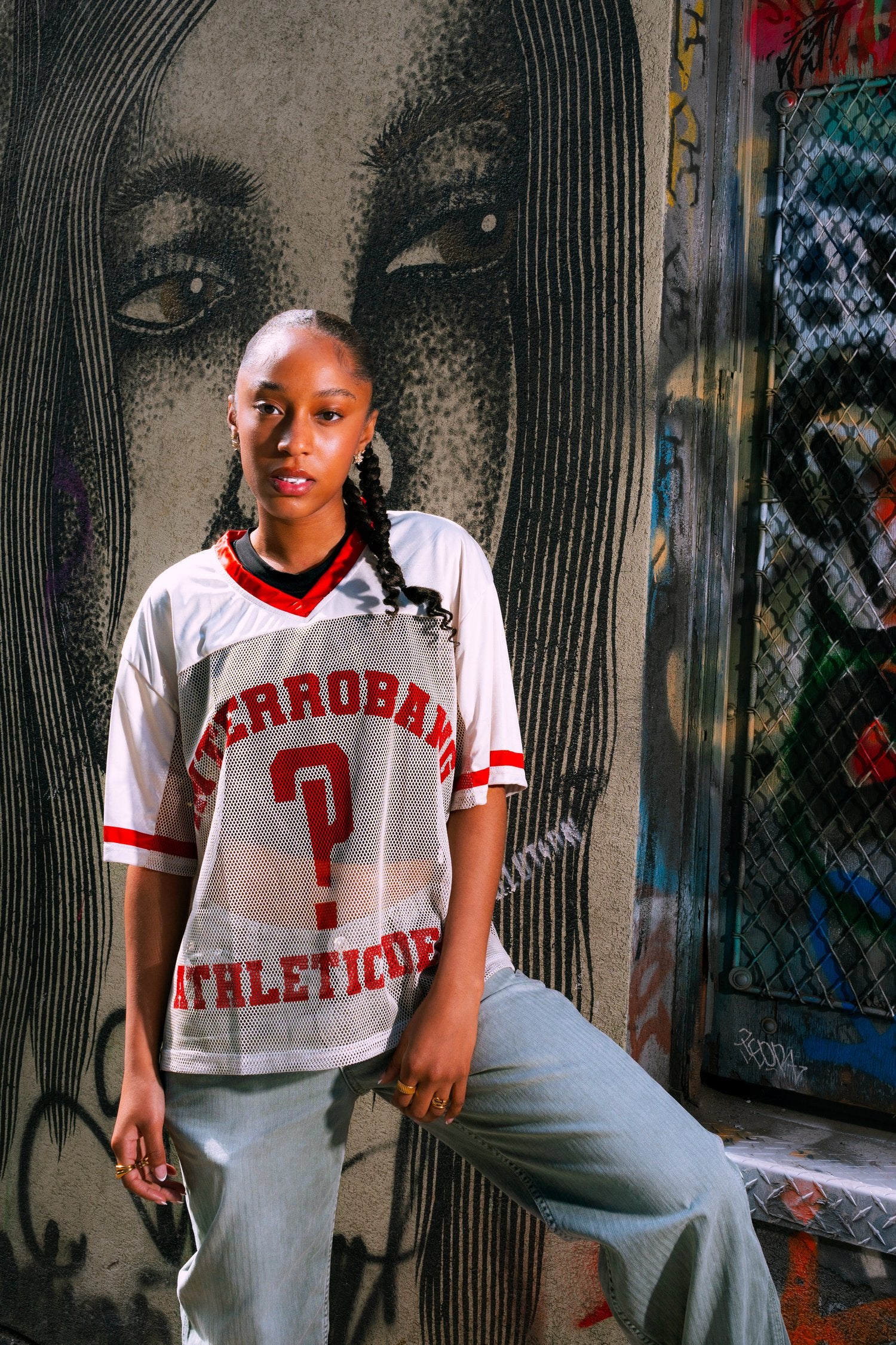 Cream/Red Interrobang Practice Jersey