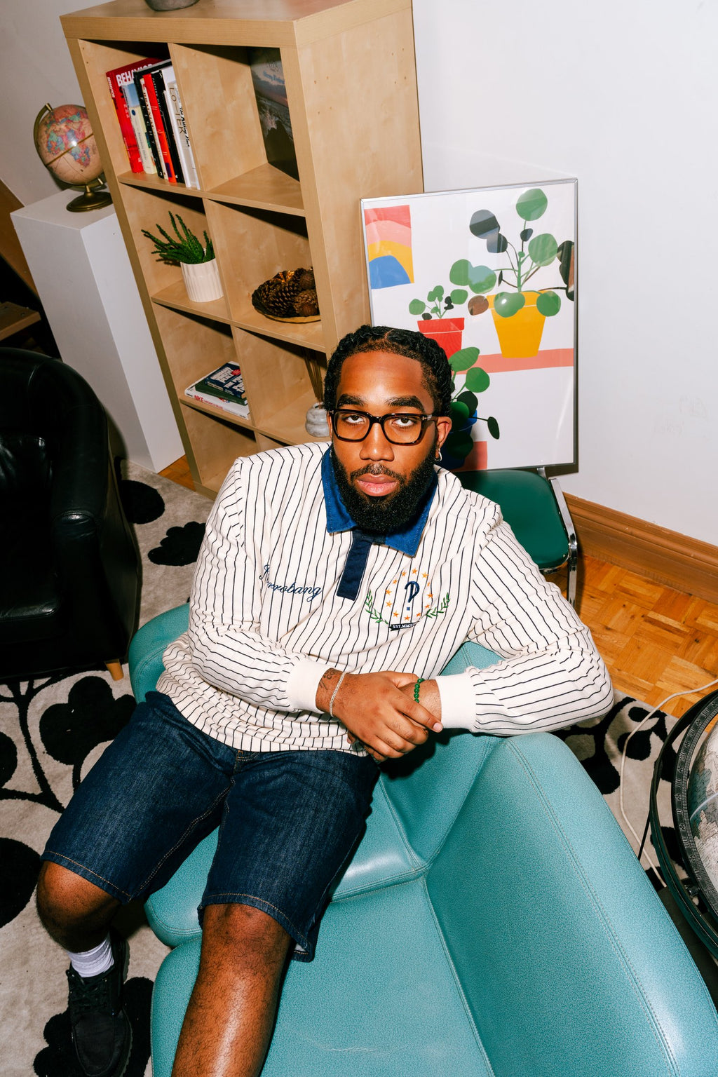 Cream Pinstriped Interrobang Rugby Shirt