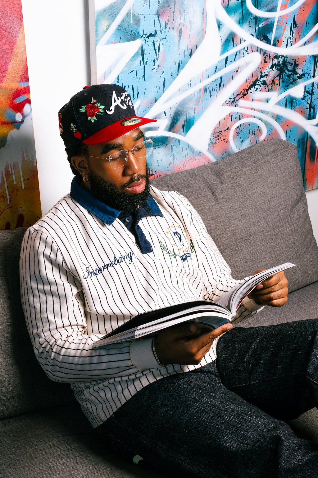 Cream Pinstriped Interrobang Rugby Shirt