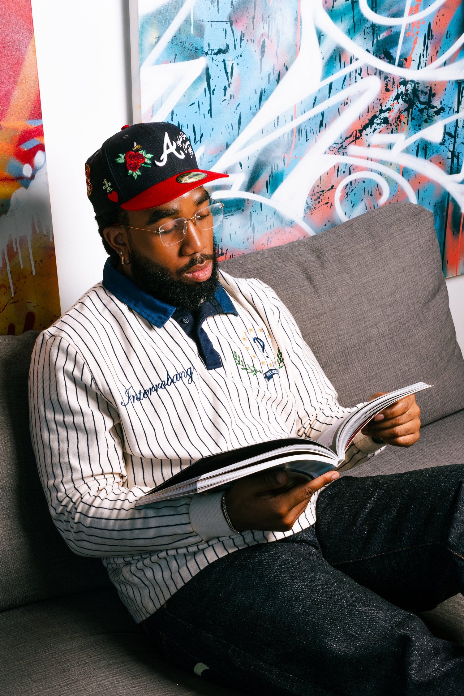 Cream Pinstriped Interrobang Rugby Shirt