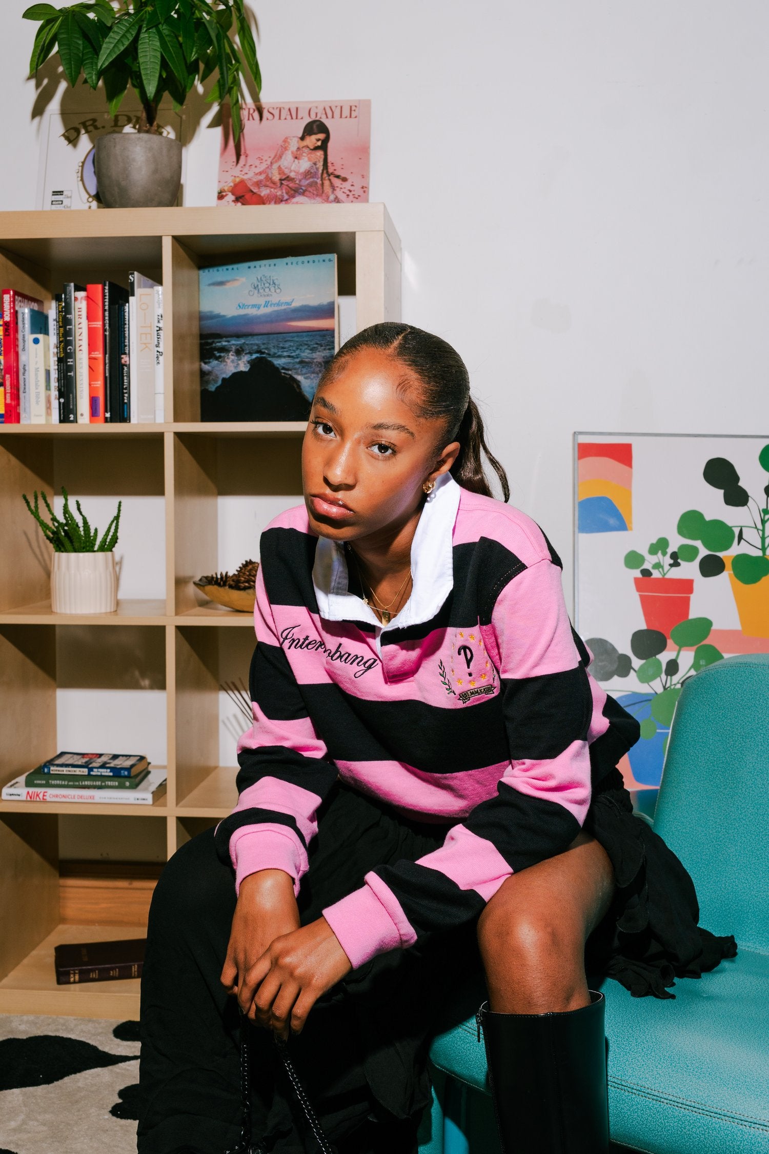 Pink Striped Interrobang Rugby Shirt